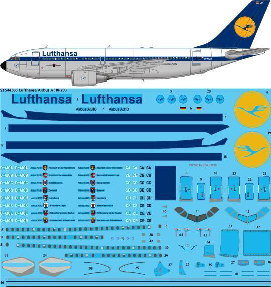 Qantas decals Airbus A-320-200 airliner Lufthansa plastic model kit 1/125 